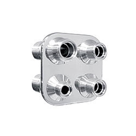 4 Way Square Bulkhead - No.6 & 10 O-Ring