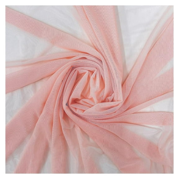 4-Way Stretch Power Mesh Fabric by The Yard - 60" Wide Nylon Spandex Sheer Net - Breathable & Stretchy Mesh Fabric for Sewing Activewear, Dresses, - - 8 Yards Blush