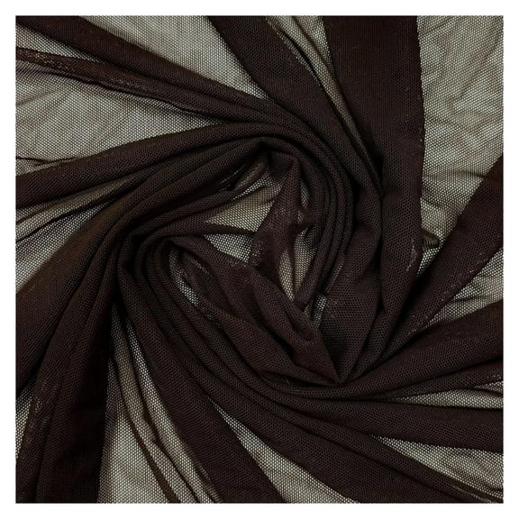 4-Way Stretch Power Mesh Fabric by The Yard - 60" Wide Nylon Spandex Sheer Net - Breathable & Stretchy Mesh Fabric for Sewing Activewear, Dresses, - Brown - 5 Yards
