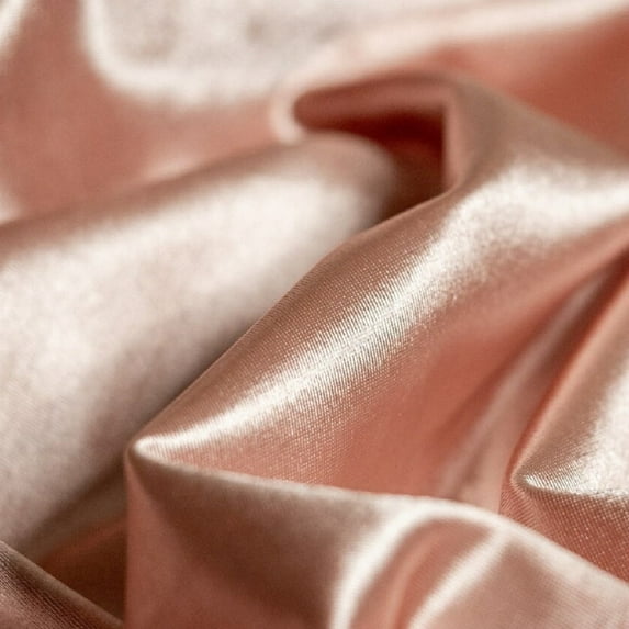 4 Way Stretch Silky Spandex Satin Fabric by the Yard - 60" Wide Shiny Satin Spandex Fabric for Dresses, Active Wear, Yoga Pants, Table Cloth - Blush - 5 Yards