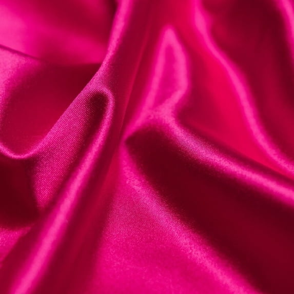 4 Way Stretch Silky Spandex Satin Fabric by the Yard - 60" Wide Shiny Satin Spandex Fabric for Dresses, Active Wear, Yoga Pants, Table Cloth - Hot Pink - 3 Yards
