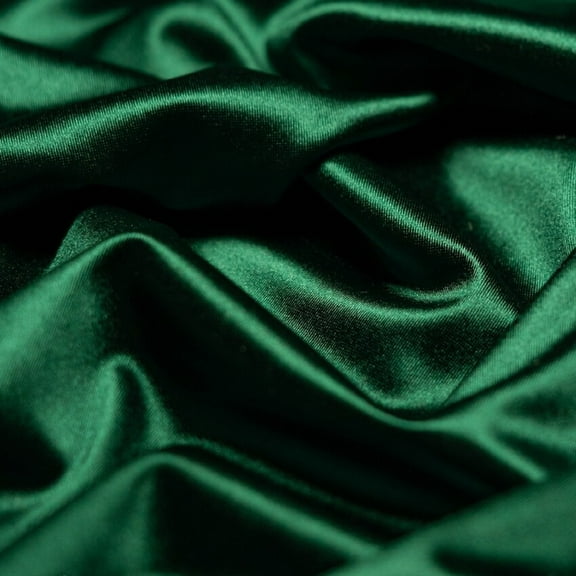 4 Way Stretch Silky Spandex Satin Fabric by the Yard - 60" Wide Shiny Satin Spandex Fabric for Dresses, Active Wear, Yoga Pants, Table Cloth - Hunter Green - 10 Yards