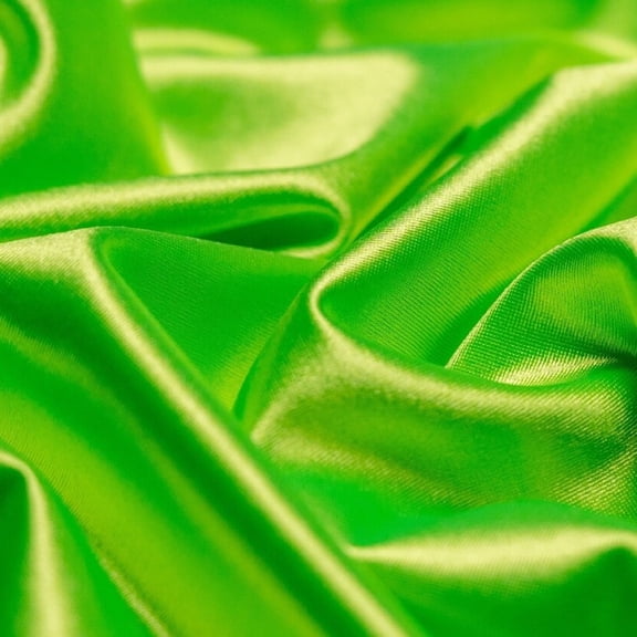 4 Way Stretch Silky Spandex Satin Fabric by the Yard - 60" Wide Shiny Satin Spandex Fabric for Dresses, Active Wear, Yoga Pants, Table Cloth - Lime Green - 1 Yard