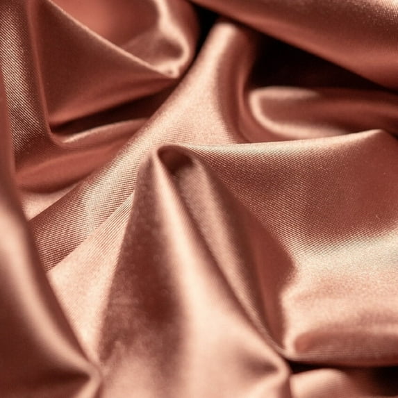 4 Way Stretch Silky Spandex Satin Fabric by the Yard - 60" Wide Shiny Satin Spandex Fabric for Dresses, Active Wear, Yoga Pants, Table Cloth - Rose Gold - 1 Yard