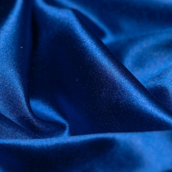 4 Way Stretch Silky Spandex Satin Fabric by the Yard - 60" Wide Shiny Satin Spandex Fabric for Dresses, Active Wear, Yoga Pants, Table Cloth - Royal Blue - 10 Yards