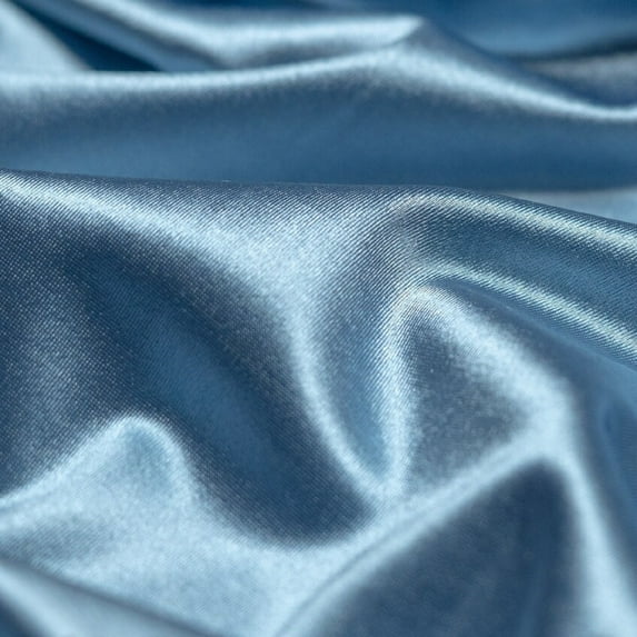 4 Way Stretch Silky Spandex Satin Fabric by the Yard - 60" Wide Shiny Satin Spandex Fabric for Dresses, Active Wear, Yoga Pants, Table Cloth - Sky Blue - 2 Yards