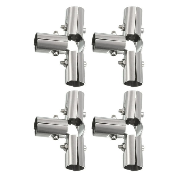 Uxcell 4 Way Structural Pipe Connector 4 Pack Chain Link Fence Clamp, Fit OD 25mm