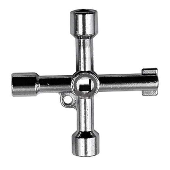 4 Way Universal Cross Triangle Wrench Key for Train Electrical Elevator Cabinet Triangle Key Wrench Replacement