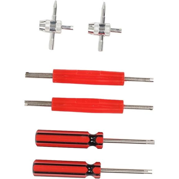 4-Way Valve Core Tool, 4-in-1 Valve Stem Repair Tool with Four-Sided Design for Tire Valve Maintenance on Cars, Trucks, Bikes, Motorcycles and ATVs