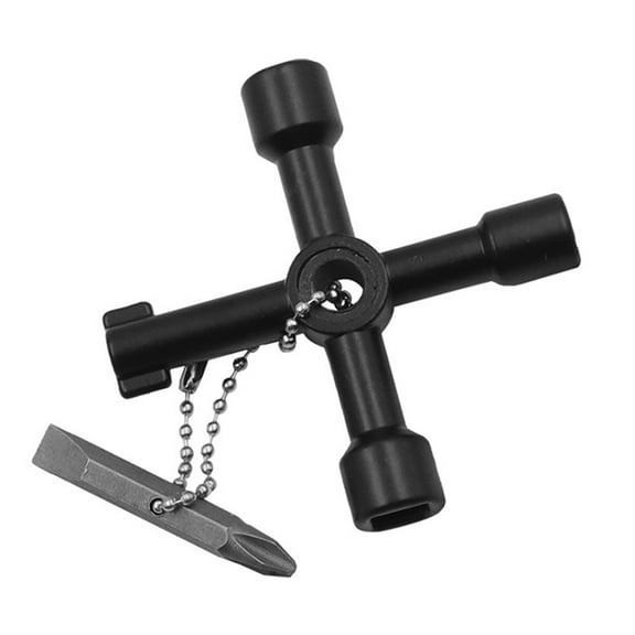 4-Way for Key Multi-Functional Utilities for Key with Screwdriver Plumbing for Key Wrench Plumber for Key Opening for Ke