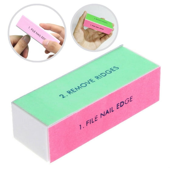 4 Ways Nail Buffer Block Nail Files and Buffer Nail Shines Buffer Blocks Files Sanding Polisher Smooths Buffs Shines Manicure Buffer Tools Kit for Nail Art Care