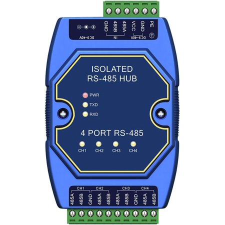 4 Ways RS485 Repeater Industrial Grade E810-R14 Power Signal Isolation ESD Protection DC 9-40V Rail Mounting High Speed