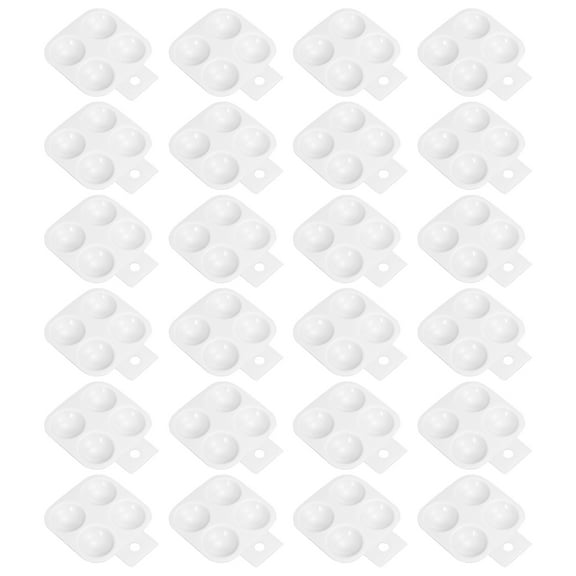 4 Well Paint Tray Palette, 24 Pack Washable Paint Palette Plastic Paint Tray Square for Watercolor
