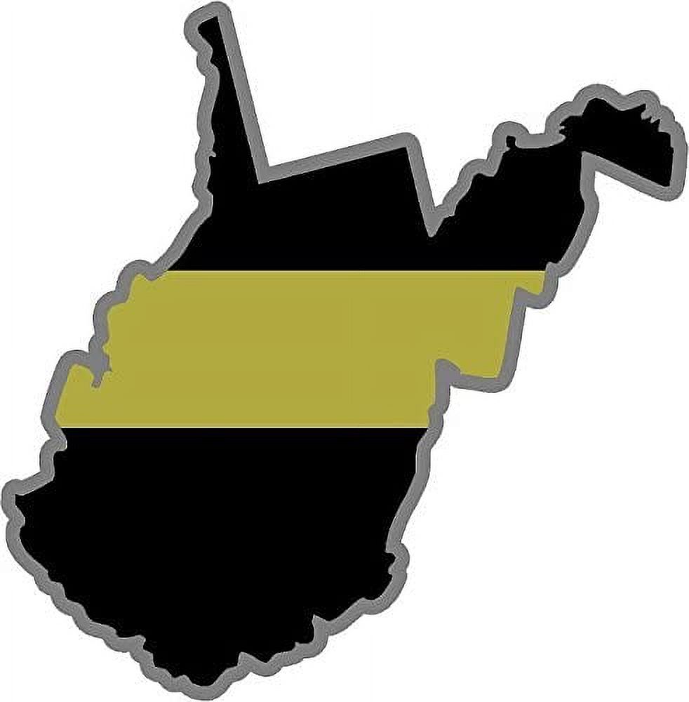 4" West Virginia WV State Thin Gold Line Dispatcher Dispatch 911 Decal