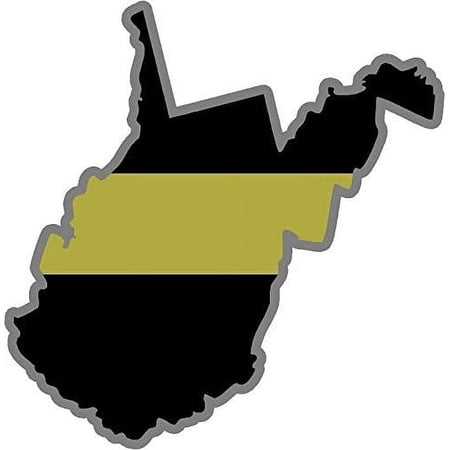 4" West Virginia WV State Thin Gold Line Dispatcher Dispatch 911 Decal 3M Reflective sticker