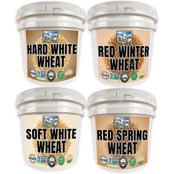 Certified Glyphosate Residue Free Wheat Berries | 100 LBS | Hard White, Soft White, Hard Red Winter, Hard Red Spring Wheat Berries [25 lbs each]