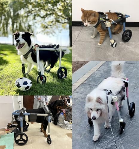 4 Wheel/2 Wheel for Large Dogs, Rear Limb Support with Leg Pad ...