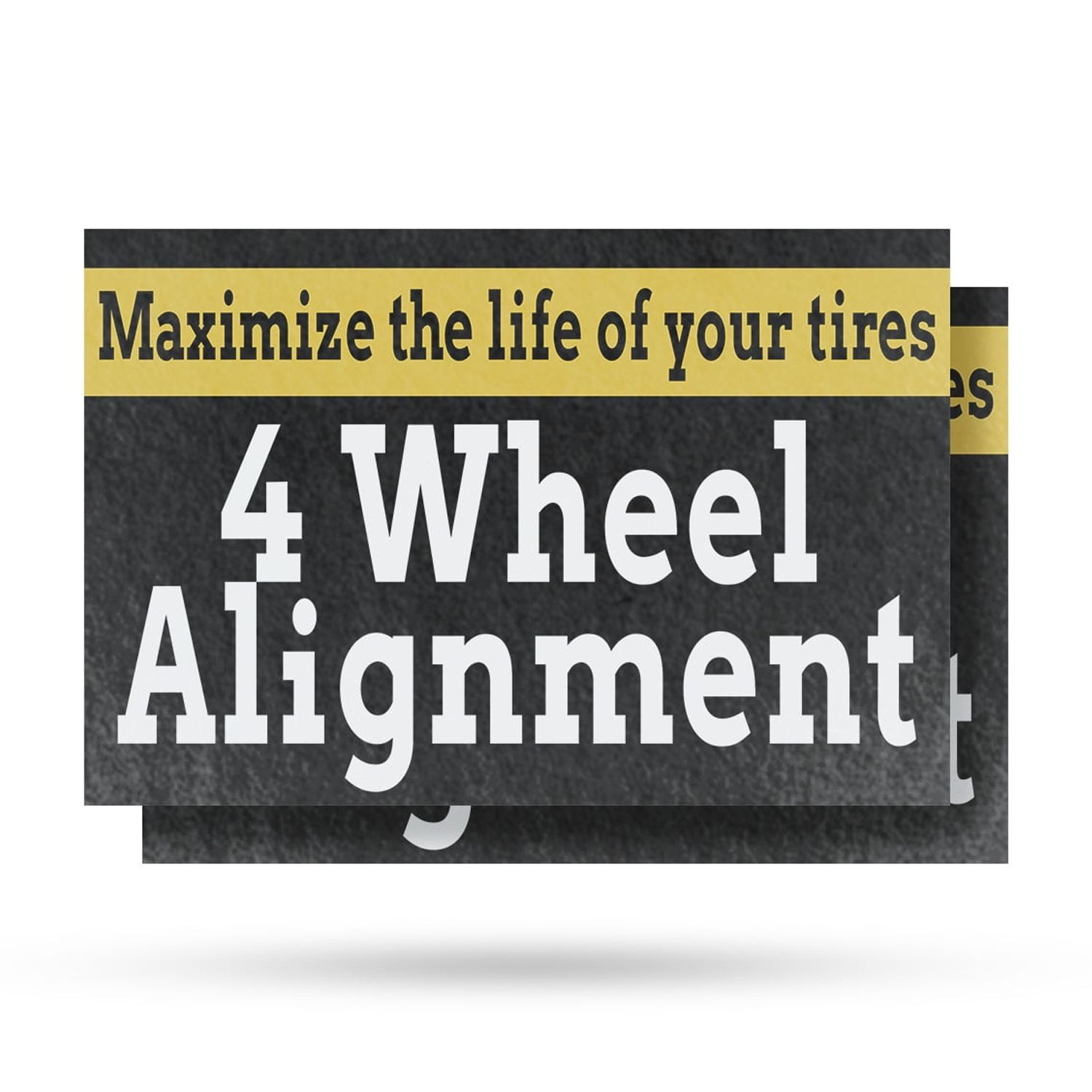 4 Wheel Alignment Vinyl Decal 2 Pack of 18 Inch x 24 Inch Weatherproof ...