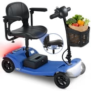 Segmart 4 Wheel Mobility Scooters for Seniors Best Gift,Electric Mobility Scooters with Control Panel,All-Terrain Power Scooter for Outdoor, 330lb Capacity, Blue