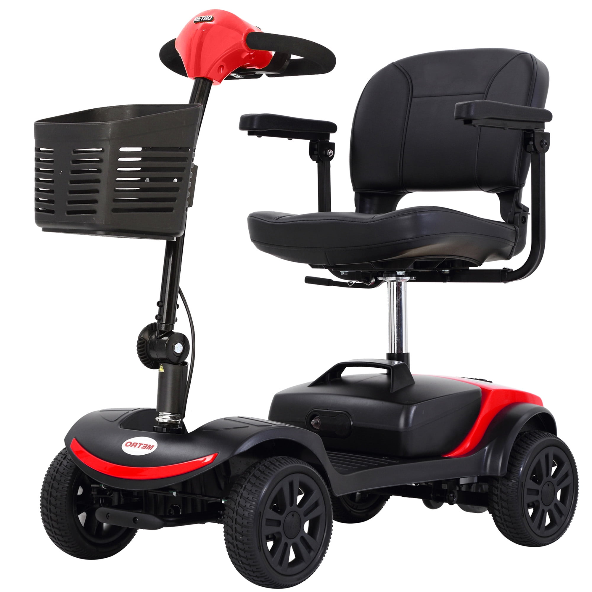 4 Wheel Compact Scooter for Adults & Outdoor Travel Electric Scooter with Control Panel, 265lbs, Red - Walmart.com
