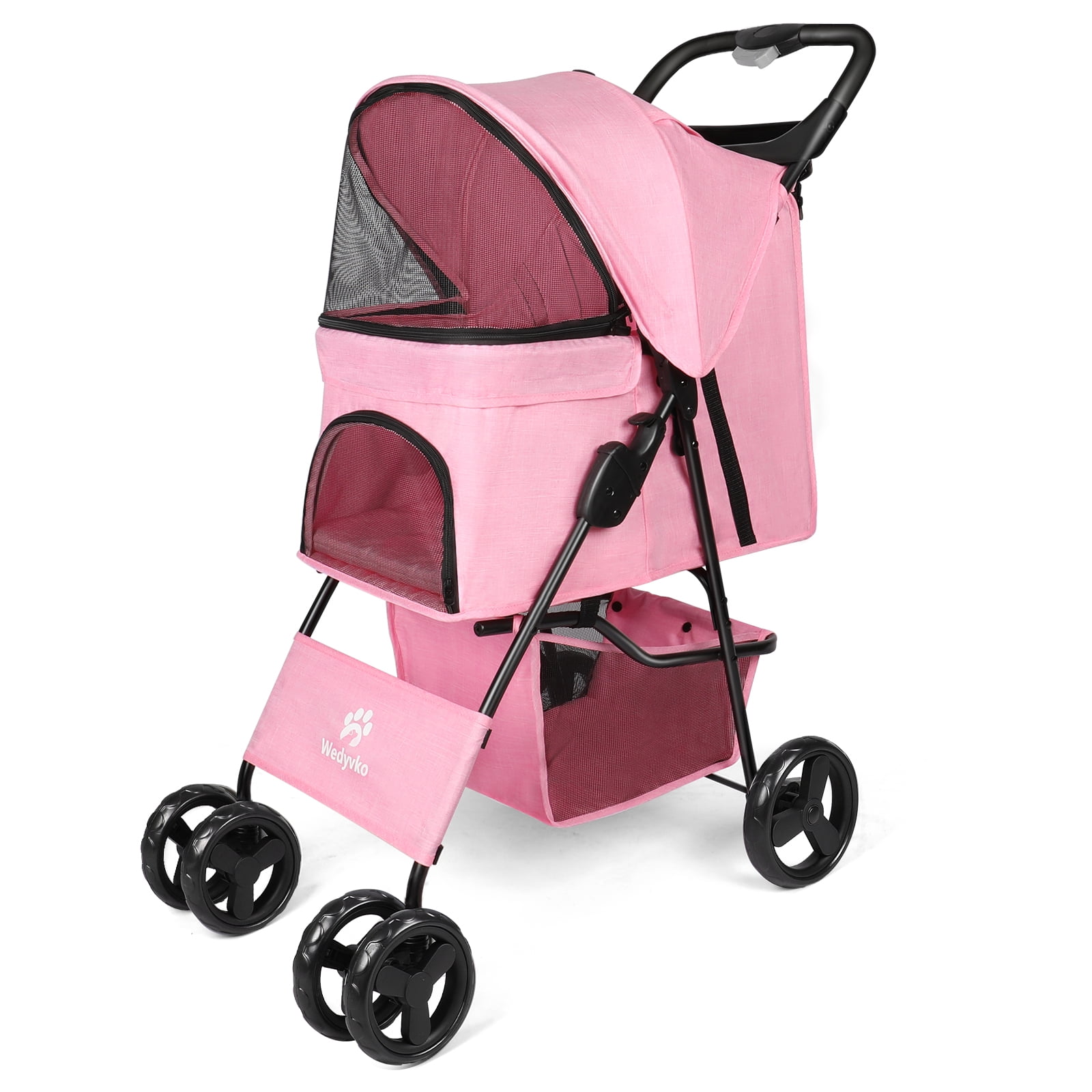 Wedyvko Wheel Dog Stroller, Wedyvko Foldable Pet Stroller with Storage
