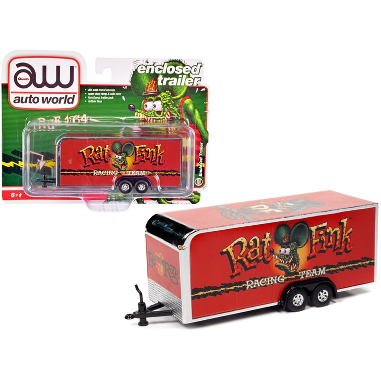 4-Wheel Enclosed Car Trailer Red 