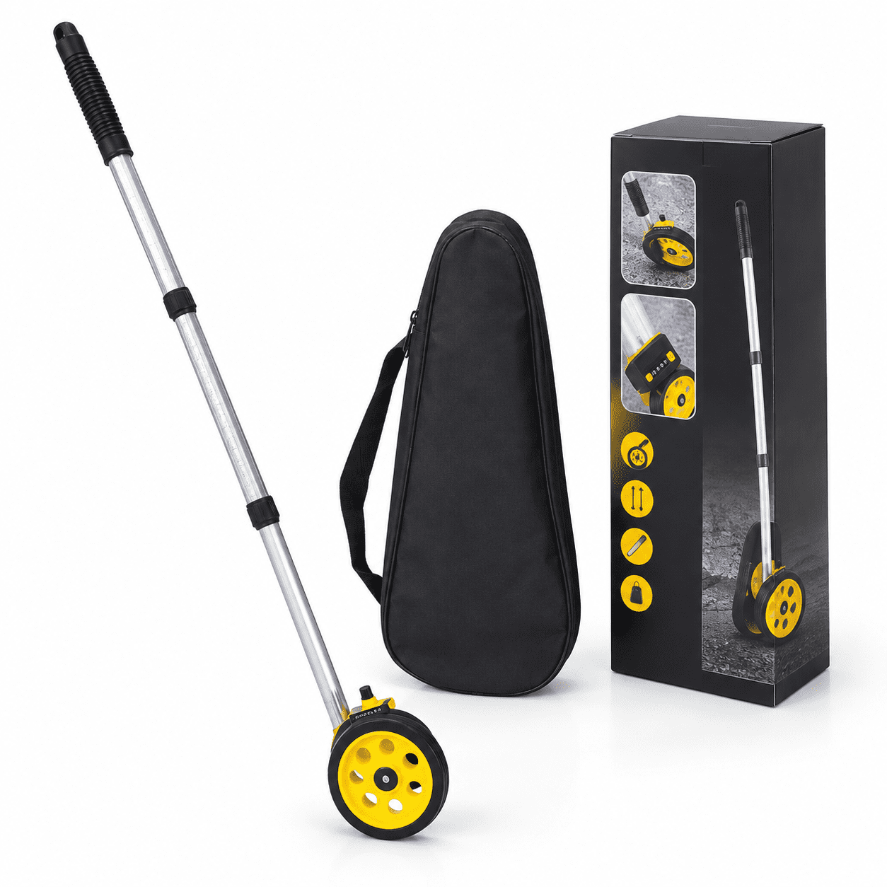 Mearuning Wheel 4'' Wheel Measuring Wheel In Feet And Inches With One-Key Reset ...