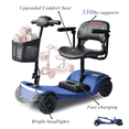 thumbnail image 1 of Segmart 4-Wheel Mobility Scooter for Seniors, Portable Foldable Electric Power Scooter with Flat-free tires,Removable Battery, 360° Swivel Seat,330 lbs Capacity,Blue, 1 of 9