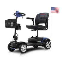 4-Wheel Mobility Scooter for Adults, 2 in 1 Cup & Phone Holder Compact Motorized Scooter, Heavy Duty Outdoor Compact Mobility Scooter for Seniors, Adults, Max Speed 4.97mph, 300lbs, Blue, SS1934