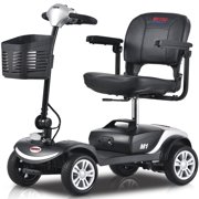 4-Wheel Mobility Scooter for Adults, Compact Motorized Scooter w/ Detachable Basket, Heavy Duty Mobility Scooter for Seniors, Adults, Max Speed 4.97mph, 300lbs, Silver, SS207