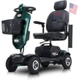thumbnail image 1 of 4 Wheel Mobility Scooter for Adults, Electric Mobility for Seniors, 20''W Armrest, Windshield, Rear Suspension, LED Light, Cup Holder, USB Charge Port, Gift Flag, 300lbs, 16 Miles Long Range, EMERALD, 1 of 8