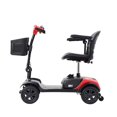thumbnail image 1 of 4 Wheel Mobility Scooter, Electric Wheelchair Device, Compact Heavy Duty Mobile with Basket, Easy Portability, Foldable in Boot Trunk for Traveling with Seniors, Max Speed 4.97 Mph (Red), 1 of 7