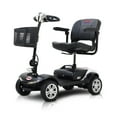 thumbnail image 1 of 4 Wheel Mobility Scooter,Folding Compact Travel Mobility Scooter For Adults With Electric Powered Wheelchair Device，LED Light And Detachable Basket -300lbs,Chrome, 1 of 9