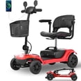 thumbnail image 1 of Mobility Scooter for Senior, Legahome Folding 4 Wheels Mobility Scooter with USB Port & Removable Battery, Electric Powered Mobile Wheelchair Device for Adult 330lbs, Red, 1 of 12