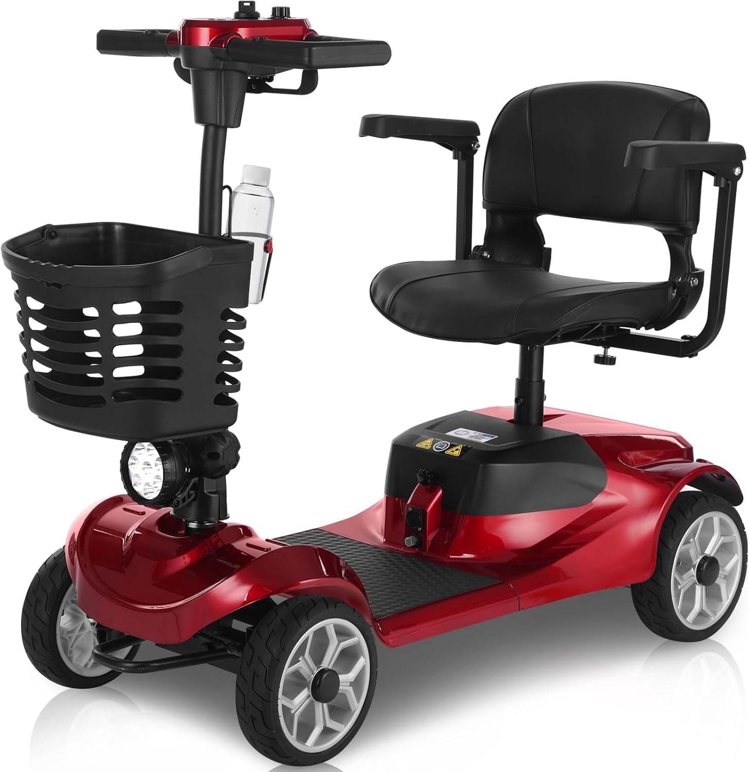 4 Wheel Mobility Scooter for Seniors&Adults,15 Miles Foldable Electric Mobility Scooter,350W Powered Electric Wheelchair Device for Adults 300 lbs,LED Lights,Basket,Compact Mobile for Travel