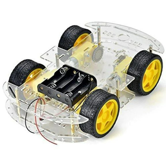 4-Wheel Robot Smart Car Chassis Kits with Speed Encoder for Raspberry Pi and Arduino