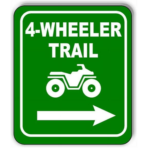 4 Wheeler trail RIGHT arrow Aluminum Composite Sign