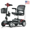 thumbnail image 1 of 4 Wheels Mobility Scooter, Folding Lightweight Travel Mobility Scooter with 360° Swivel Seat, Heavy Duty Electric Motorized Scooters for Seniors Adults, Compact Transformer Mobility Scooter, Red, 1 of 11