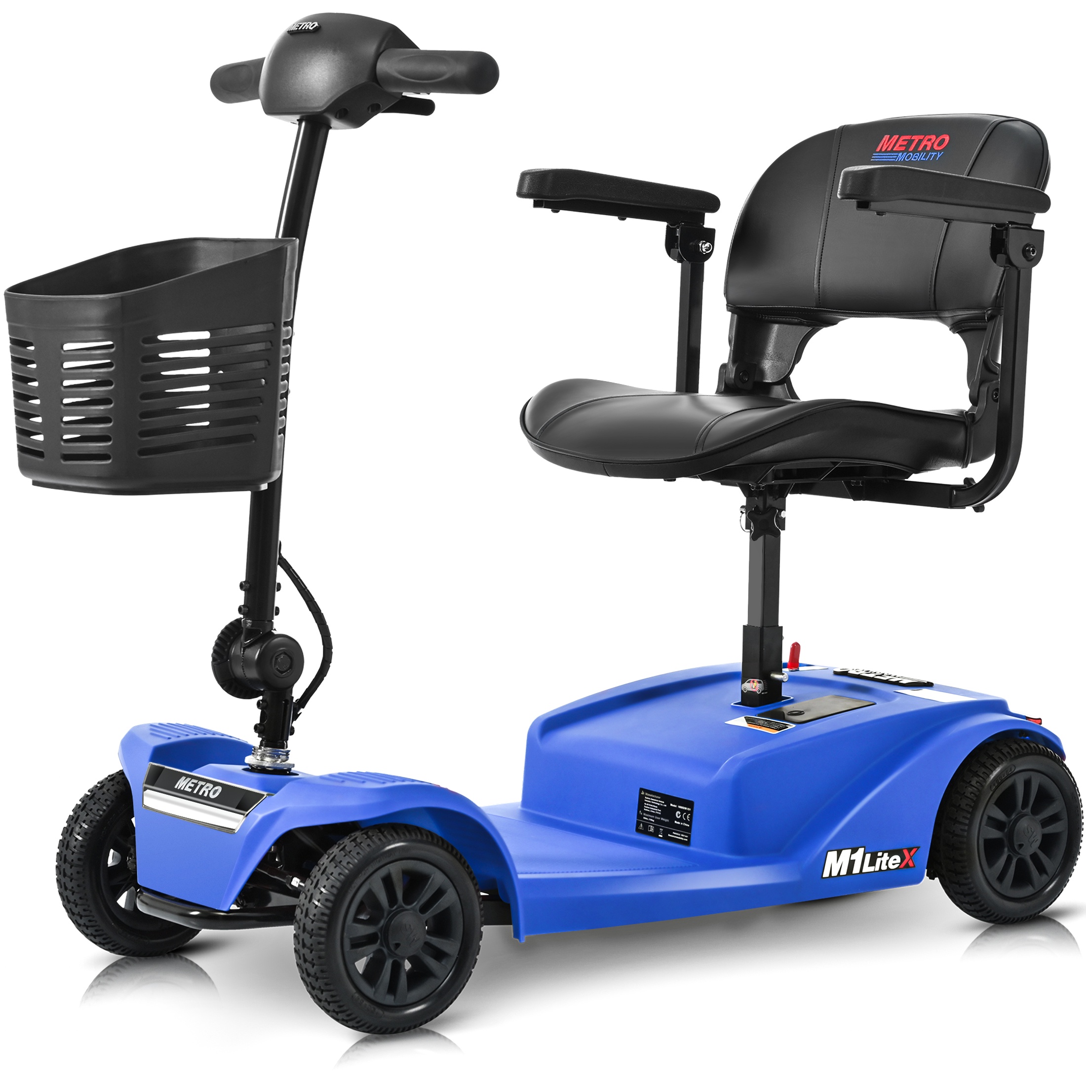 LEGAHOME Compact Mobility Scooter, Electric Powered 4 Wheels Scooter for Seniors, Lightweight Folding Motorized Scooters with LED Headlight, Heavy Duty Elderly Mobility Scooter, Holds 330lb, Blue