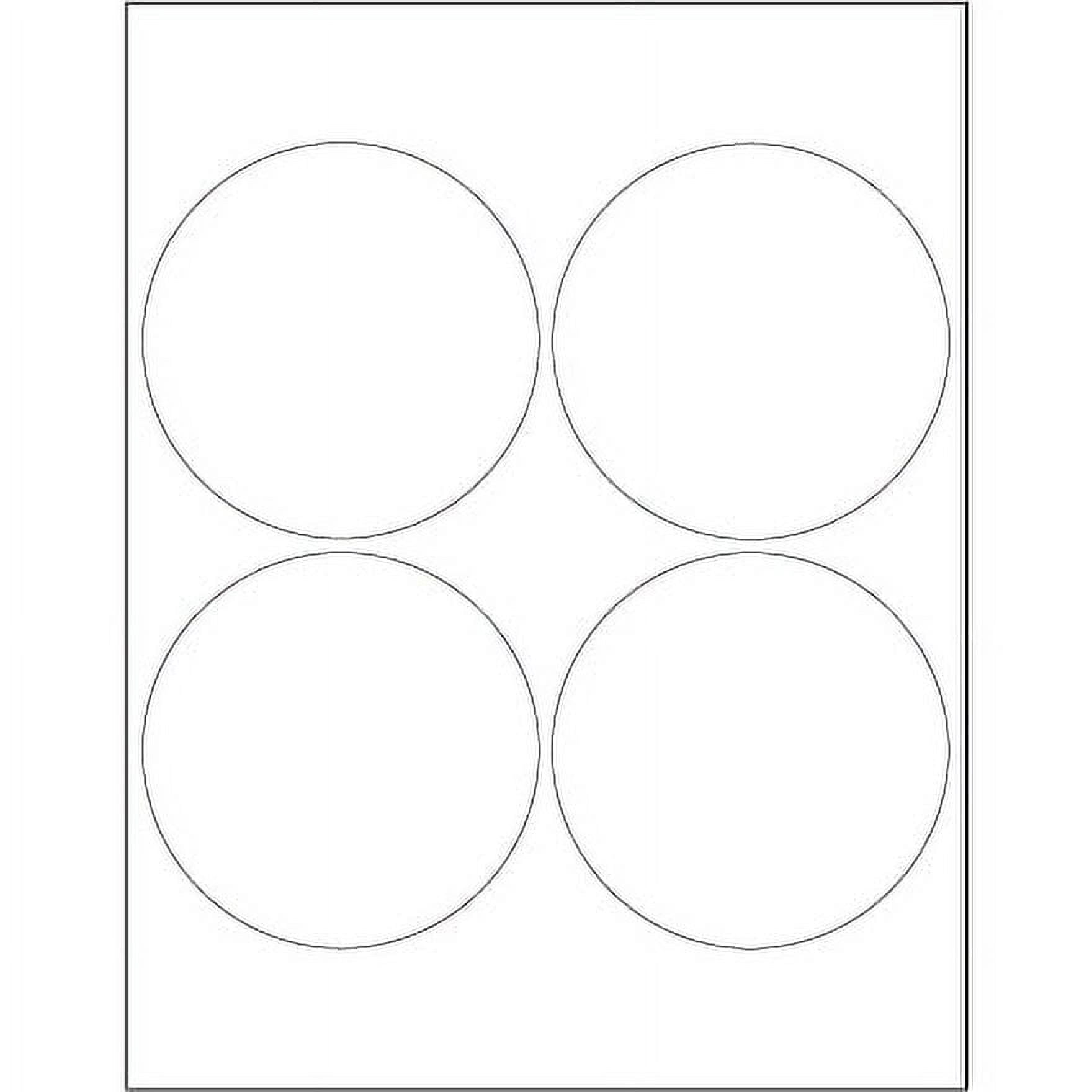 400 4" White Circle Laser Labels 4/Sheet