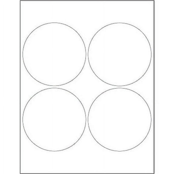 400 4" White Circle Laser Labels 4/Sheet