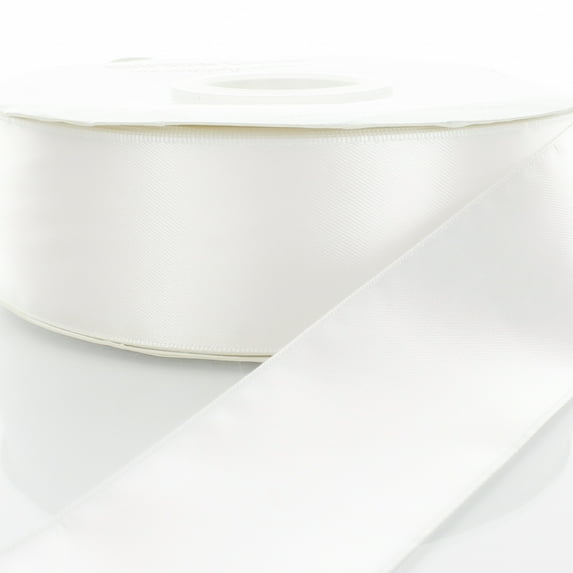 4" White Double Face Satin Ribbon 3 yard Reel