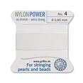 thumbnail image 1 of #4 White Griffin Nylon Bead Cord (2 Meters), 1 of 1
