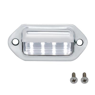 4 White LED Chrome License Plate Light/Utility Light Metal Housing