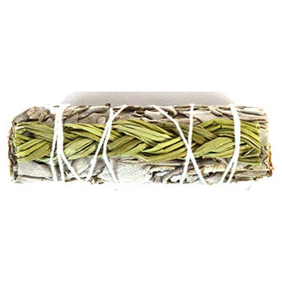 4" White Sage & Sweetgrass smudge stick