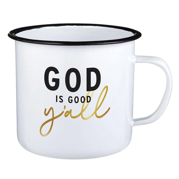 4" White and Black Stylish "God is Good Y'all" Beautiful Mug