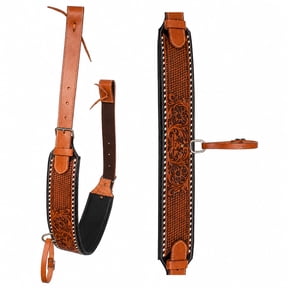 4" Wide Tooled Padded Leather Rear Flank Horse Saddle Cinch Girth Billets 97136