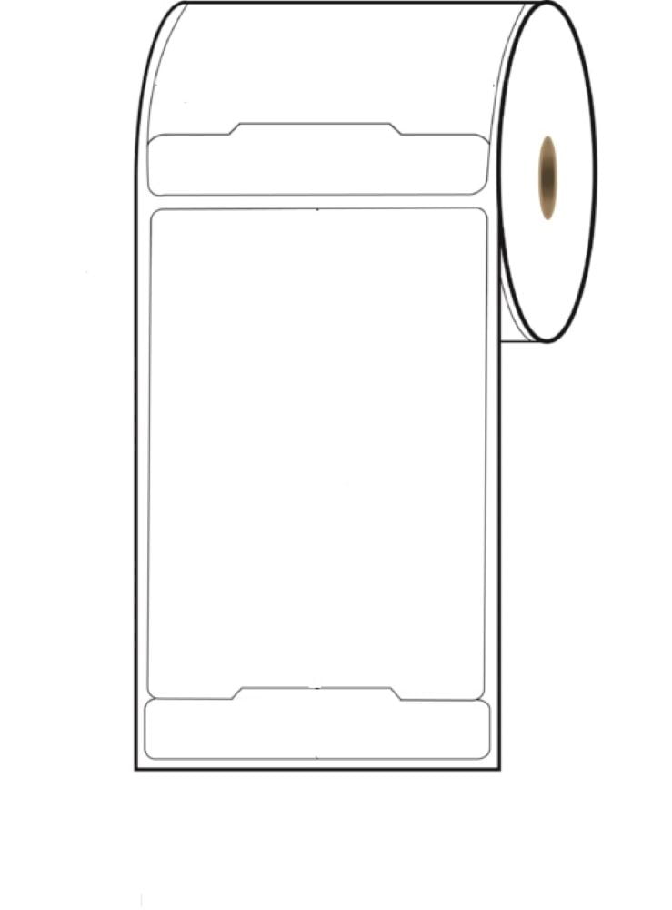 4" Wide x 6" High Direct Thermal Labels with 3/4" (IR) Document Tab (Total Size 4" W x 6 3/4" H), 245/roll, 12 Rolls/case, 1" core,NO Perforation - for printing Fedex shipping labels - Free Shipping