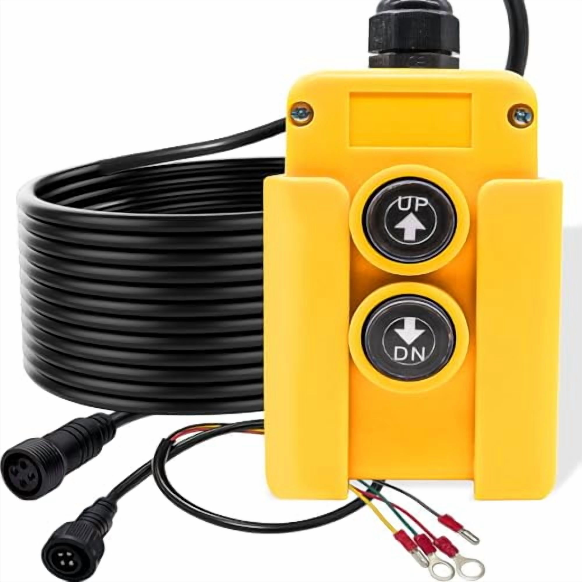 DC HOUSE 4-Wire Dump Trailer Remote Control Switch For Double Acting Hydraulic Pump - 15ft, 12V