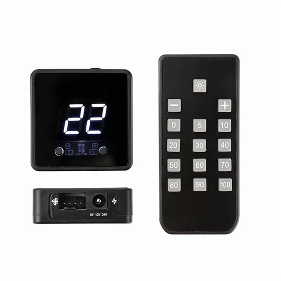 4-Wire Fan PWM Speed Controller Digital Display Remote Control DC 24V 12V 5V Controller PD QC Fast Charging